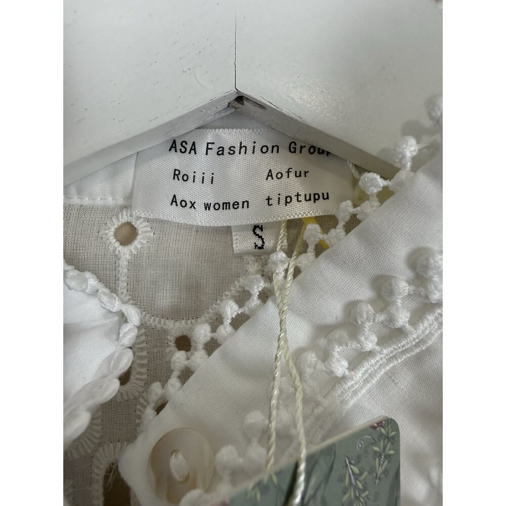 Asap Fashion Group Women’s S White Eyelet Lace Boho Victorian Mini Dress NWT - Picture 11 of 16